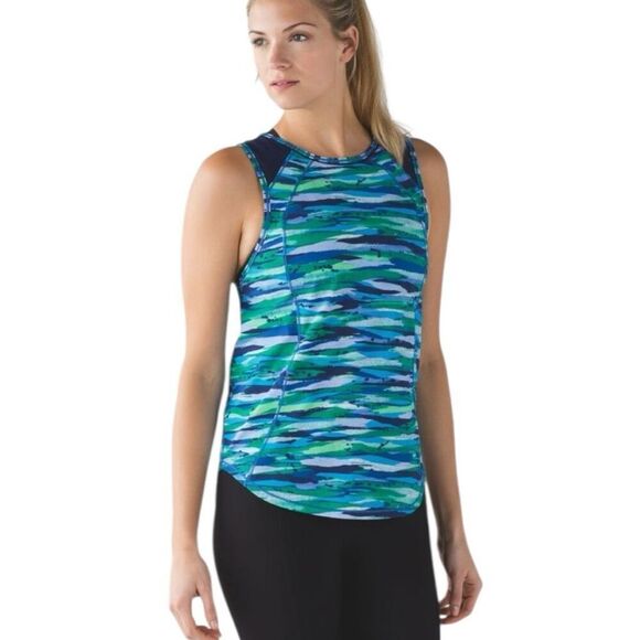 Lululemon Sculpt Tank Seven Wonders Multi / Hero Blue Racerback Size Medium - Picture 2 of 7